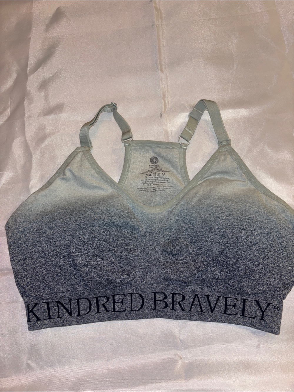 Kindred Bravely Ombre Light Gray to Navy Nursing Lounge Bra